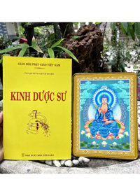 Combo Kinh Dược Sư (Thầy Tuệ Nhuận) + Tranh Để Bàn Phật Dược Sư