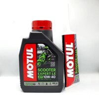 Combo KM Dầu nhớt xe tay ga MOTUL SCOOTER EXPERT LE 10W40 800ml (0.8L) + Nhớt láp Motul 120ml