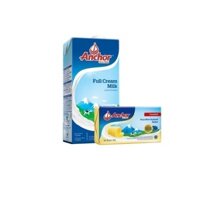 Combo làm Bánh - Bơ lạt Anchor 200g + Sữa tươi Anchor nguyên kem 1L - Hàng Chính Hãng