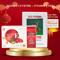 COMBO làm đẹp da, mọc tóc, giảm rụng tóc hiệu quả L cystine 500mg, Vitamin E 500