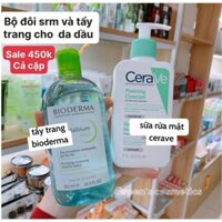 COMBO LÀM SẠCH CHO DA DẦU MỤN (SRM CERAVE XANH NGỌC + TẨY TRANG BIODMA XANH)