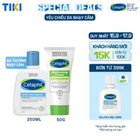 Combo Làm sạch và Dưỡng ẩm cho da nhạy cảm Sữa rửa mặt Cetaphil Gentle Skin Cleanser 250ml  Kem dưỡng ẩm Cetaphil Moisturizing Cream 50g