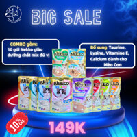 COMBO " Lần đầu làm sen " bao gồm 10 gói Pate Nekko Kitten mix vị dành cho mèo con PETSERVICE.