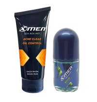 Combo Lăn khử mùi nước hoa X-men Boss Wood 25ml và Sữa rửa mặt  X-men Acnes 100gr- Sạch nhờn ngừa mụn cho nam