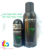Combo Lăn Khử Mùi XMen For Boss Motion 50ml + Xịt Khử Mùi XMen For Boss Motion 150ml