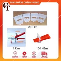 Combo  Lát Gạch (01 Kìm + 300 Ke Lát Gạch Gồm 200 Ke Móc Với 100 Nêm Nhựa PP Zin 100% Loại 1)