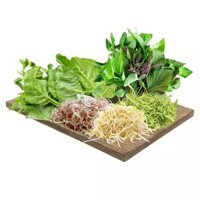 Combo lẩu riêu cua quê nhà: bắp chuối bào, rau muống bào, giá sống, mồng tơi, rau thơm