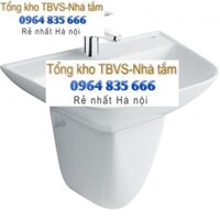 Combo Lavabo Treo Tường Inax L-297V + Chân Ngắn L-297VC (Miễn phí VC tại Hà Nội)