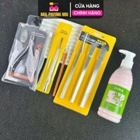 Combo Lấy Khóe 5 Món Tiện Lợi Làm Nail Mềm Da XINA, Bộ Dao Cắt Khóe, Cây Lấy Khóe Cán Gỗ, Cây Sủi Da, Kìm Cắt Khóe