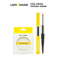 Combo Lemonade Chì kẻ mày 2 đầu Lemonade Dual Eyebrow 2.75g & Set 2 Bông phấn phủ