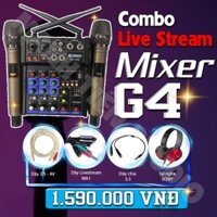 [COMBO LIVE STREAM] Mixer G4 karaoke chuẩn âm phòng thu thế hệ mới nhất cho karaoke gia đình,livestream fb, bigo dễ dùng