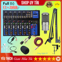 Combo livestream full Phụ kiện Mixer f7 + Micro SM8B