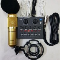 combo livestream hát karaoke Mic MB900 card v8