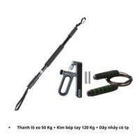 Combo Lò xo 50 Kg + Kìm bóp tay 120 Kg + Dây nhảy có tạ