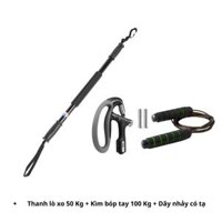 Combo Lò xo 50 Kg + Kìm bóp tay 100 Kg + Dây nhảy có tạ