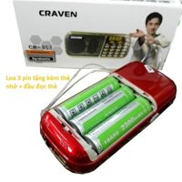 Combo Loa Craven CR853- đầu đọc thẻ và thẻ nhớ 8G - Nghe học ngoại ngữ (2 khe cắm thẻ, 3 pin) - BIBEMART
