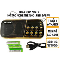 Combo Loa Đài Craven nghe thẻ nhớ, USB, FM, Máy nghe nhạc mini Tắm Ngôn Ngữ Caraven CR 853/836s