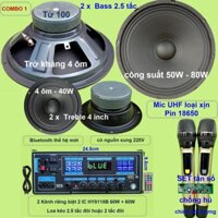 Combo loa kéo 2.5 tấc đôi CS8676E 6W*2 - Karaoke có chống hú – chỉnh Bass Treble Micro – nguồn xung 220V – Guitar điện