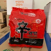 Combo lốc 5 gói Mì Hàn Quốc Mì Shin Ramyun Nongshim (Thương hiệu mì số 1 Hàn Quốc)