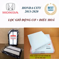 Combo Lọc gió động cơ+ Điều hoà ô tô HONDA CITY 2013-2020,mã 17220-55A-Z01,80292-TF0-G01(Tặng khăn lau xe)