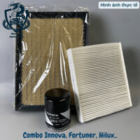 Combo lọc gió động cơ, lọc gió điều hòa, lọc nhớt Toyota innova fortuner hilux 2016-2024