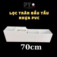 COMBO LỌC TRÀN ĐẦU TÀU DÀI 70CM, CHẤT LIỆU NHỰA PVC CÓ LẮNG PHÂN KHAY LƯỚI INOX, LỌC NƯỚC CHO BỂ CÁ.