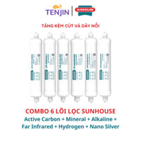 Combo Lõi Chức Năng Sunhouse Mẫu Mới Cắm Nhanh Gồm Active Carbon, Mineral, Alkaline, Far Infrared, Hydrogen, Nano Silver