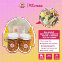 [Combo lớn] Bánh tráng bơ bùng nổ + muối khô gà hành phi + muối tép hành phi thơm ngon Tumifood