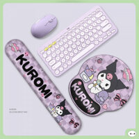 COMBO LÓT CHUỘT 3D + KÊ TAY BÀN PHÍM SILICON BLACK KUROMI DEVIL