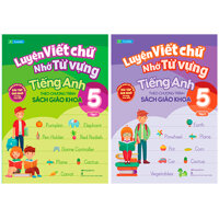 Combo Luyện Viết Chữ Nhớ Từ Vựng Tiếng Anh Theo Chương Trình Sách Giáo Khoa Lớp 5  Tập 1 &amp; 2