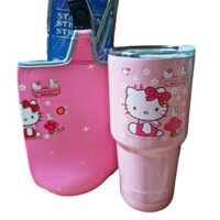 COMBO LY GIỮ NHIỆT 900ML HELLO KITTY ĐỦ PHỤ KIỆN