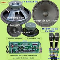 Combo Mạch loa kéo 2.5 tấc đôi 2 IC HY8110B 60W + 60W có nguồn xung 220V – Bluetooth thế hệ mới