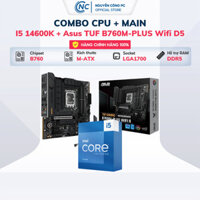 Combo Main CPU Intel I5 14600K Box + Asus TUF Gaming B760M-PLUS Wifi DDR5 II - Bảo hành 36 tháng