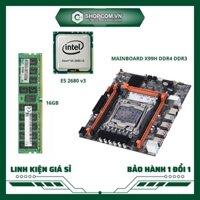 Combo Mainboard X99H DDR3 + Intel Xeon E5 2680 v3 + Ram 16GB tặng Fan case led RGB - Bảo hành 12 tháng Shopcom