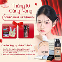 Combo make up chất lượng nhập khẩu trực tiếp tại Mỹ, kem lót Cover Girl, kem nền Revlon, Phấn phủ hồng trong suốt Revlon