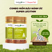 Combo Mầm Đậu Nành Úc Healthy Care Super Lecithin 1200mg 100 Viên