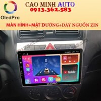 Combo màn hình lắp sim 4G OLEDPRO X4 kèm mặt dưỡng dây nguồn zin theo xe KIA MORNING 2008-2011
