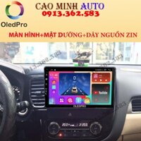 Combo màn hình lắp sim 4G OLEDPRO X4 kèm mặt dưỡng dây nguồn zin theo xe MITSUBISHI OUTLANDER