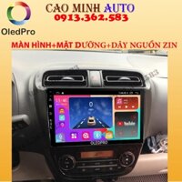 Combo màn hình lắp sim 4G OLEDPRO X4 kèm mặt dưỡng dây nguồn zin theo xe MITSUBISHI ATTRAGE