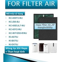 Combo Màng Hepa+Than hoạt tính máy lọc khí Sharp KC-W65 KIAX/BX/DX70