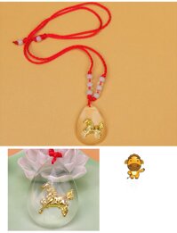 Combo mặt dây chuyền 12 con giáp, chất liệu Pha Lê bọc hợp kim mạ vàng 7.999k, kèm túi Nhung cung Hỷ chất liệu tuyết nhung. - Tuổi Ngọ