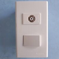 Combo Mặt nạ 2 lỗ WEV68020SW gồm Hạt công tắc 2 chiều WEV5002SW và Hạt ổ cắm tivi, truyền hình cáp WEV2501SW - Panasonic