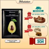 Combo Mặt Nạ Dưỡng Căng Mịn Và Bảo Vệ Da JMsolution Water Luminous Avocado Oil Ampoule Mask Black 35ml