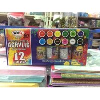 Combo màu Acrylic và giấy gói hoa