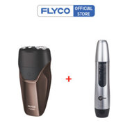 Combo Máy Cạo Râu Flyco 2 Lưỡi Kép Kháng Nước Sạc Nhanh 1 Giờ FS888VN & Máy Tỉa Lông Mũi WL2604 - Hàng Chính Hãng