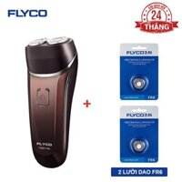 Combo Máy Cạo Râu Flyco 2 Lưỡi Kép Thân Máy Kháng Nước FS871VN & 2 Lưỡi Dao FR6