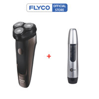 Combo Máy Cạo Râu Flyco FS371VN 3 Lưỡi Kép Kháng Nước & Máy Tỉa Lông Mũi WL2604 - Hàng Chính Hãng