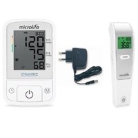 Combo Máy Đo Huyết Áp Bắp Tay Microlife A2 Basic + Adapter + Nhiệt Kế Hồng Ngoại Đo Trán MIcrolife FR1MF1