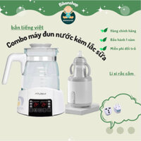 Combo Máy đun nước pha sữa Misuta tieng viet kèm máy lắc sữa