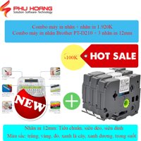 Combo máy in nhãn Brother PT-D210 & 3 nhãn in 12mm